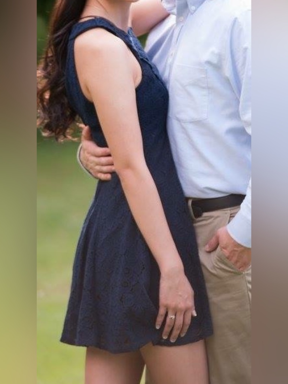 Women’s Navy Lace Halter Dress